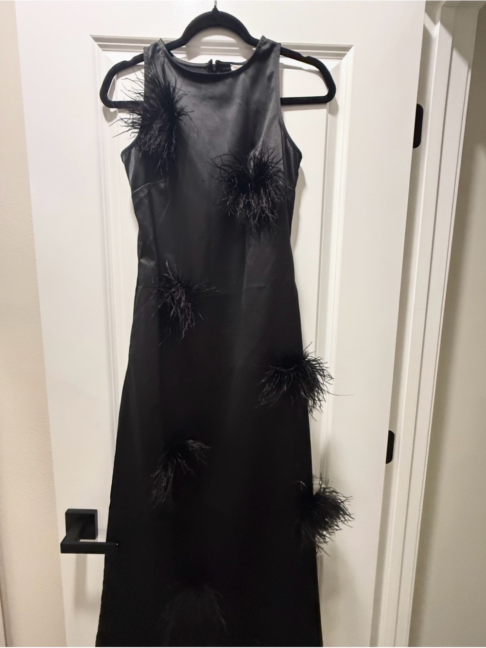 Frances Valentine Francesca Feather Maxi Dress NWTs Small - Picture 2 of 11